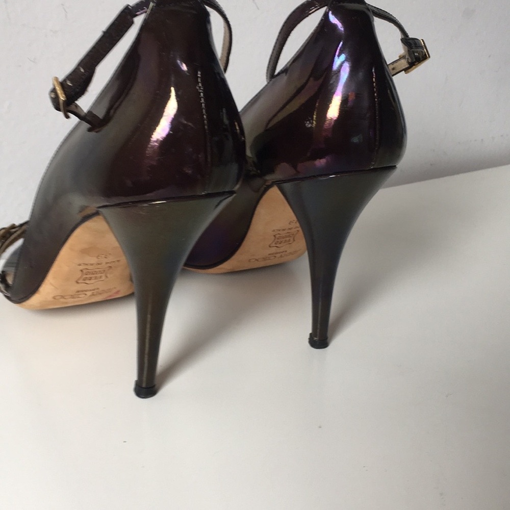 Jimmy Choo Purple / Black Metallic Heels Sandals size 39 - Picture 14 of 16